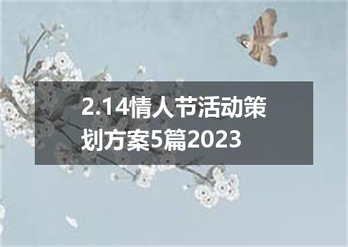 2.14情人节活动策划方案5篇2023