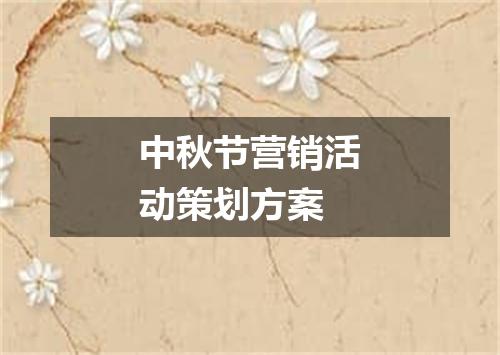 中秋节营销活动策划方案
