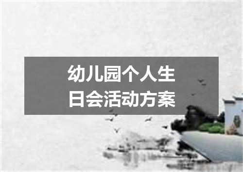 幼儿园个人生日会活动方案