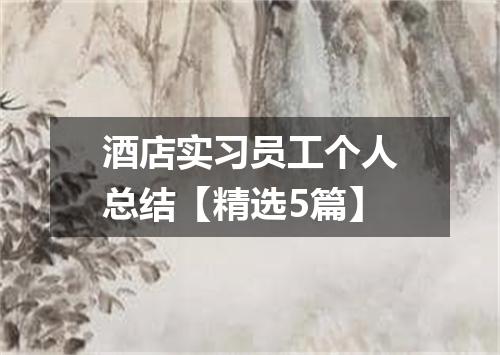 酒店实习员工个人总结【精选5篇】