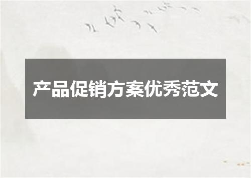 产品促销方案优秀范文