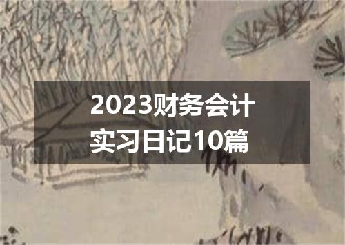 2023财务会计实习日记10篇