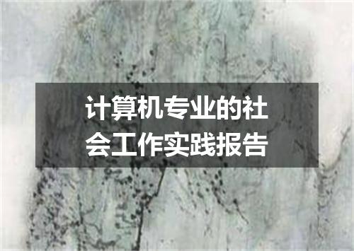 计算机专业的社会工作实践报告