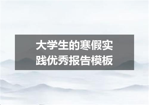 大学生的寒假实践优秀报告模板