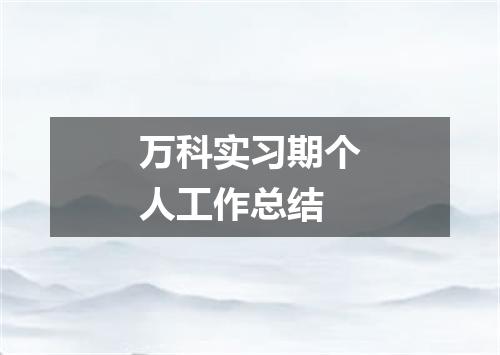 万科实习期个人工作总结