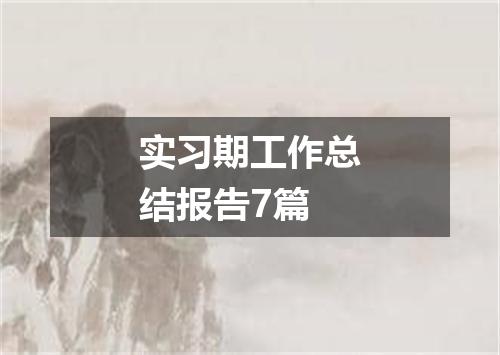 实习期工作总结报告7篇