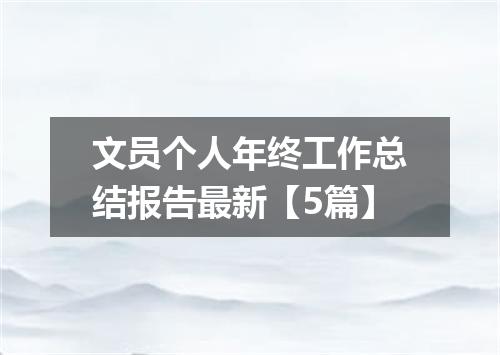 文员个人年终工作总结报告最新【5篇】