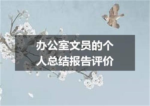 办公室文员的个人总结报告评价