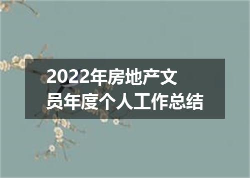 2022年房地产文员年度个人工作总结