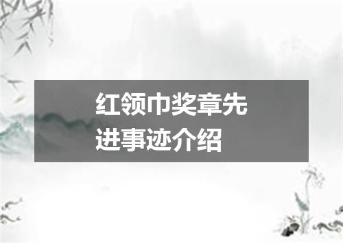 红领巾奖章先进事迹介绍