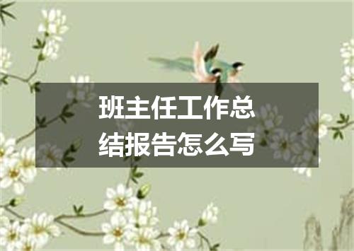 班主任工作总结报告怎么写