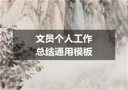文员个人工作总结通用模板