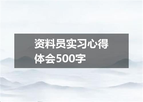 资料员实习心得体会500字