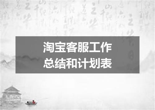 淘宝客服工作总结和计划表
