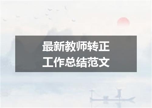 最新教师转正工作总结范文