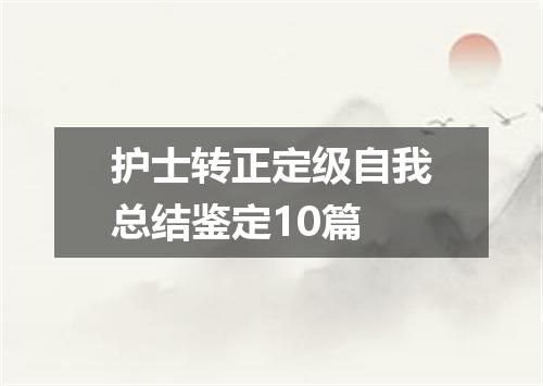 护士转正定级自我总结鉴定10篇