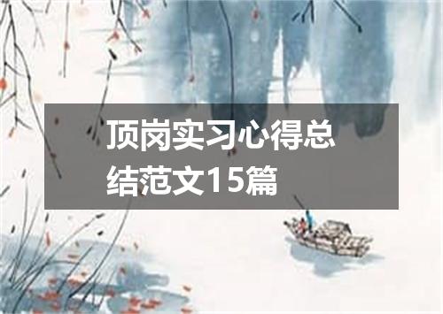 顶岗实习心得总结范文15篇