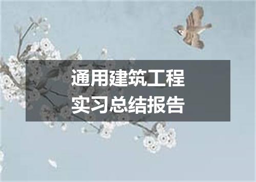 通用建筑工程实习总结报告