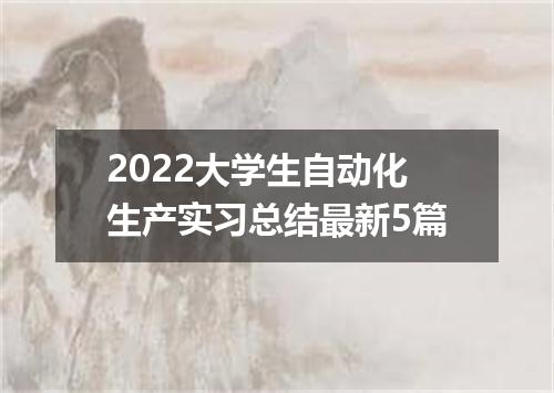 2022大学生自动化生产实习总结最新5篇