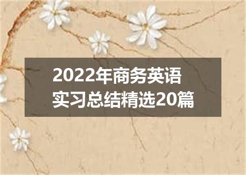 2022年商务英语实习总结精选20篇
