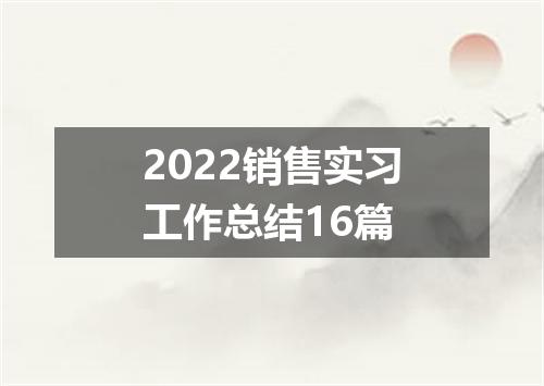 2022销售实习工作总结16篇