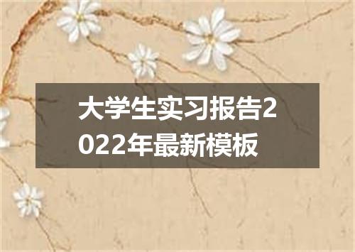 大学生实习报告2022年最新模板