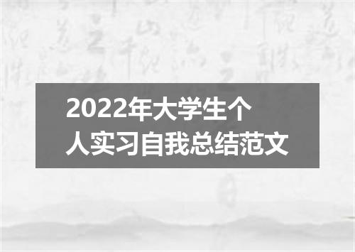 2022年大学生个人实习自我总结范文