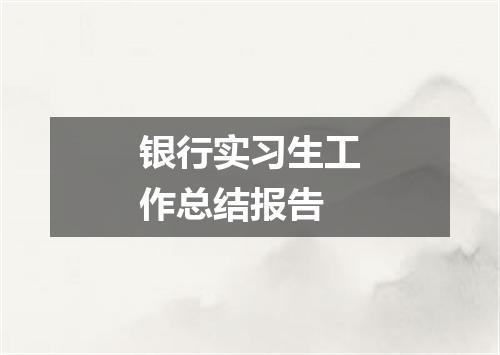 银行实习生工作总结报告