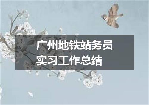 广州地铁站务员实习工作总结