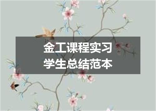 金工课程实习学生总结范本