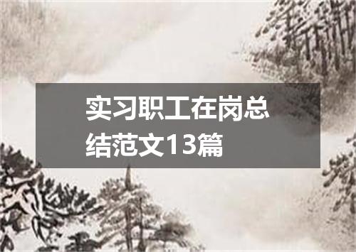 实习职工在岗总结范文13篇