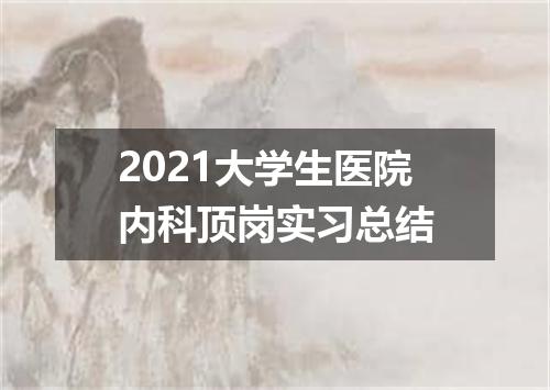 2021大学生医院内科顶岗实习总结