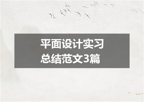平面设计实习总结范文3篇