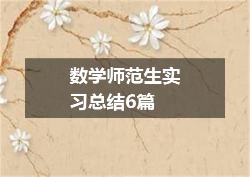 数学师范生实习总结6篇