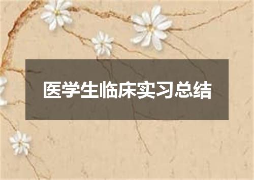 医学生临床实习总结