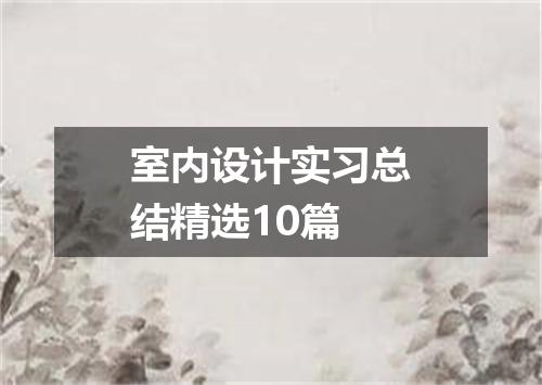 室内设计实习总结精选10篇