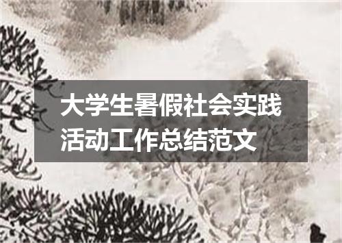 大学生暑假社会实践活动工作总结范文