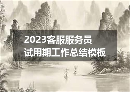 2023客服服务员试用期工作总结模板