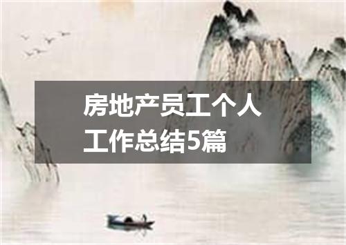 房地产员工个人工作总结5篇