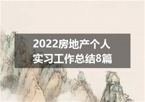 2022房地产个人实习工作总结8篇