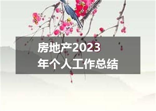 房地产2023年个人工作总结