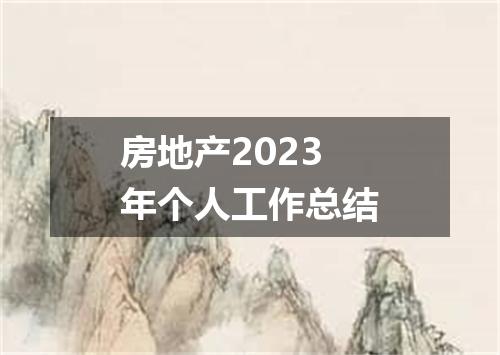 房地产2023年个人工作总结