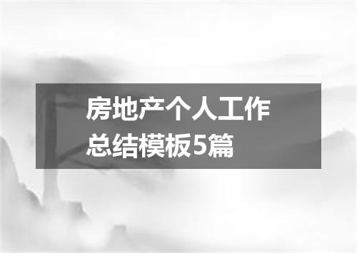 房地产个人工作总结模板5篇
