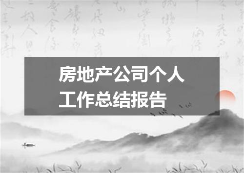 房地产公司个人工作总结报告