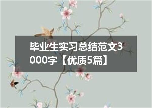 毕业生实习总结范文3000字【优质5篇】