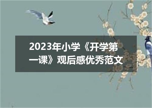 2023年小学《开学第一课》观后感优秀范文
