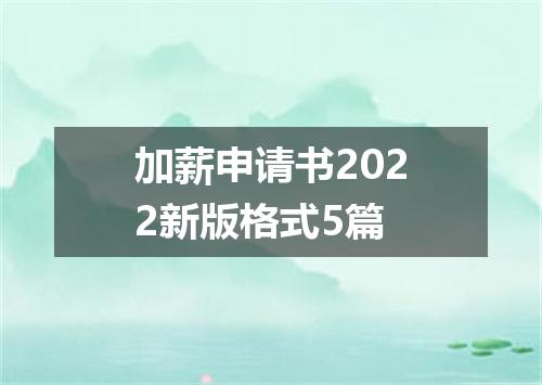加薪申请书2022新版格式5篇