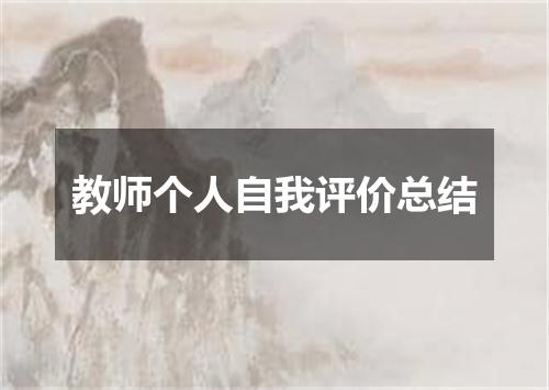 教师个人自我评价总结