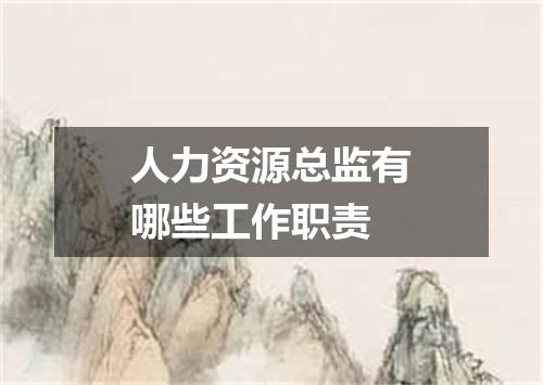 人力资源总监有哪些工作职责