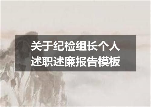 关于纪检组长个人述职述廉报告模板